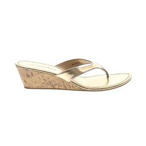 Montego Bay Club Gold Wedge Sandals with Cork Heel